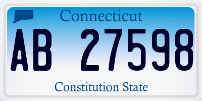 CT license plate AB27598
