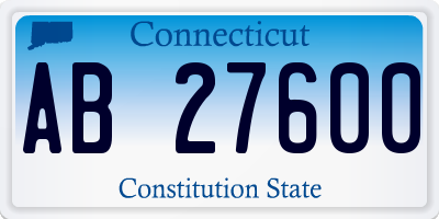 CT license plate AB27600