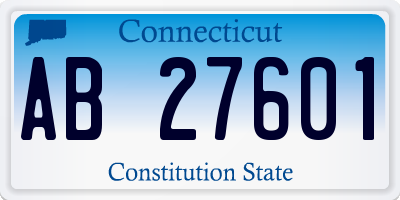 CT license plate AB27601