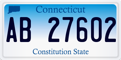 CT license plate AB27602