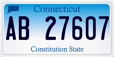 CT license plate AB27607