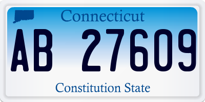 CT license plate AB27609