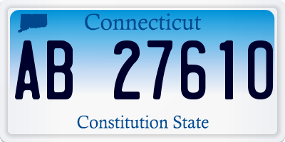 CT license plate AB27610