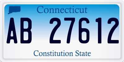CT license plate AB27612
