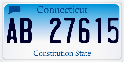 CT license plate AB27615