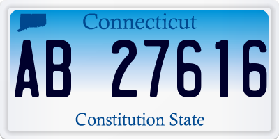 CT license plate AB27616