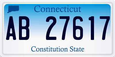 CT license plate AB27617