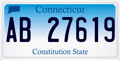 CT license plate AB27619