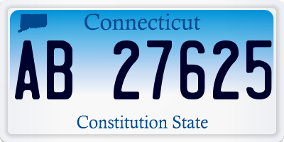 CT license plate AB27625