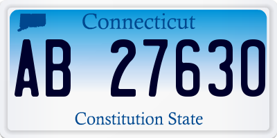 CT license plate AB27630