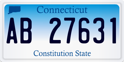 CT license plate AB27631