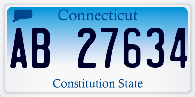 CT license plate AB27634