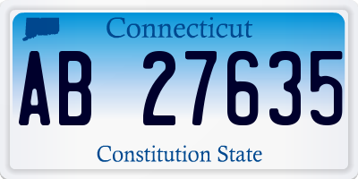 CT license plate AB27635