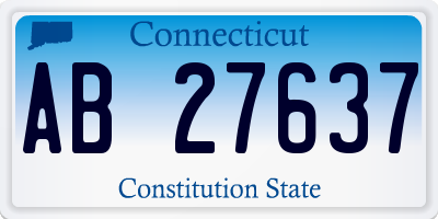 CT license plate AB27637