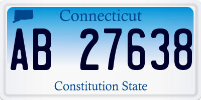 CT license plate AB27638