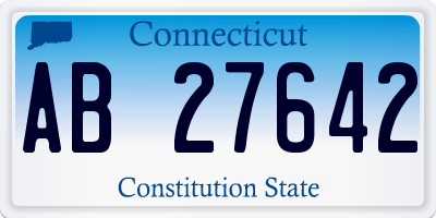 CT license plate AB27642
