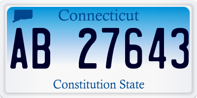 CT license plate AB27643