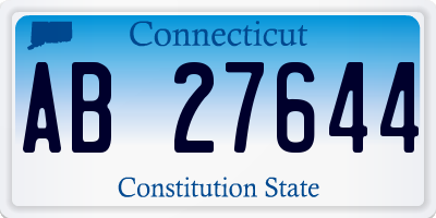 CT license plate AB27644
