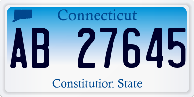 CT license plate AB27645
