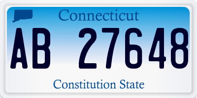 CT license plate AB27648