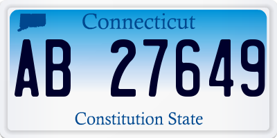 CT license plate AB27649