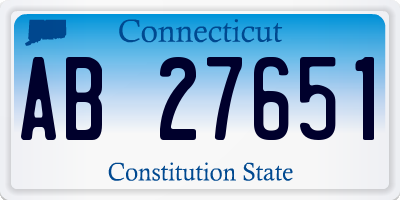 CT license plate AB27651