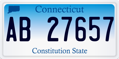 CT license plate AB27657