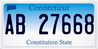 CT license plate AB27668