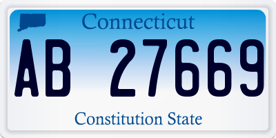 CT license plate AB27669