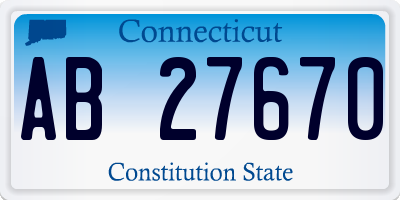 CT license plate AB27670