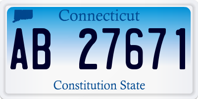 CT license plate AB27671