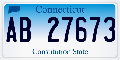 CT license plate AB27673