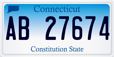 CT license plate AB27674