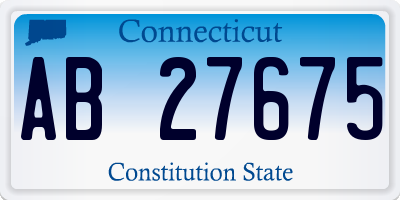 CT license plate AB27675