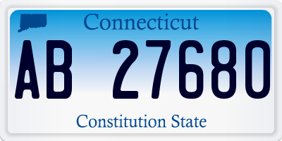 CT license plate AB27680