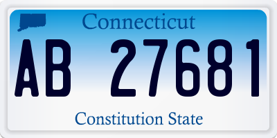 CT license plate AB27681