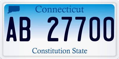 CT license plate AB27700