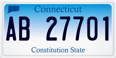 CT license plate AB27701