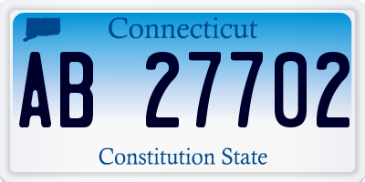 CT license plate AB27702