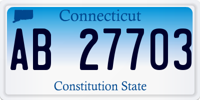 CT license plate AB27703