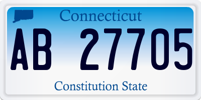 CT license plate AB27705