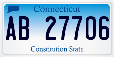 CT license plate AB27706