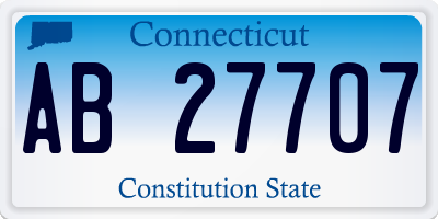 CT license plate AB27707