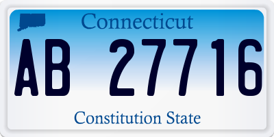 CT license plate AB27716