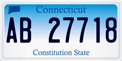 CT license plate AB27718