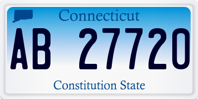 CT license plate AB27720