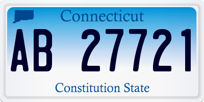 CT license plate AB27721