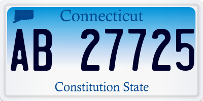 CT license plate AB27725