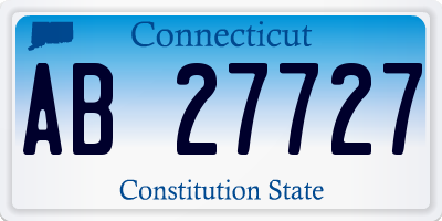 CT license plate AB27727