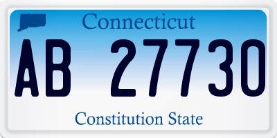 CT license plate AB27730